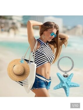🆕️👒🏖 BLUE STARFISH HAT CLIP 🏖👒